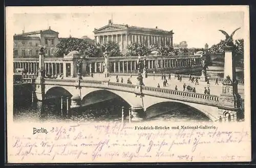 AK Berlin, Friedrich-Brücke und National-Gallerie