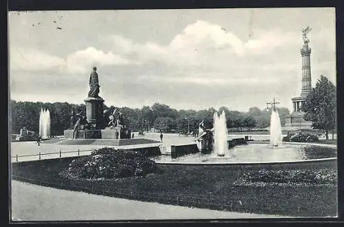 AK Berlin-Tiergarten, Bismarckdenkmal und Siegessäule