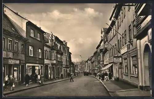 AK Eisenberg, i. Thür., Strasse Steinweg mit HO-Gaststätte