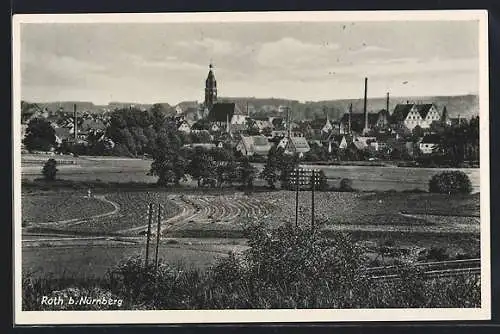 AK Roth b. Nürnberg, Teilansicht mit Kirche