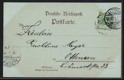 Mondschein-AK Hamburg-Blankenese, Teilansicht