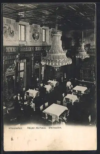 AK Wiesbaden, Neues Kurhaus, Weinsalon