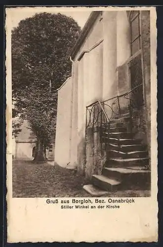 AK Borgloh /Osnabrück, Stiller Winkel an der Kirche