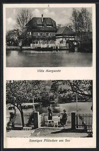 AK Ilsenburg /Harz, Hotel Villa Margarethe, Platz am See