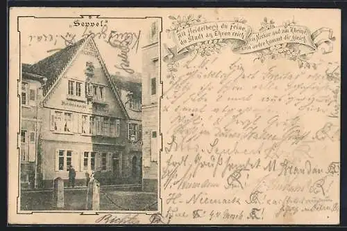 Vorläufer-AK Heidelberg, 1895, Gasthaus und Bierbrauerei Seppel