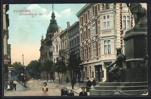 AK Duisburg, Blick in die Düsselsdorfer Strasse