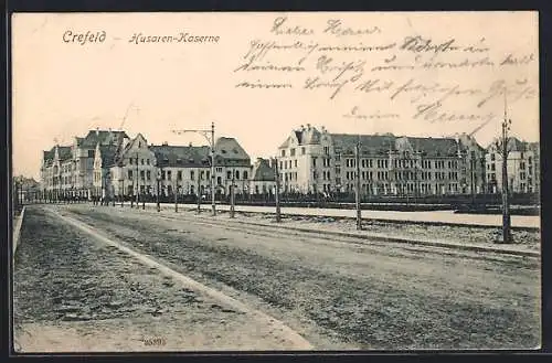 AK Crefeld, Blick auf die Husaren-Kaserne