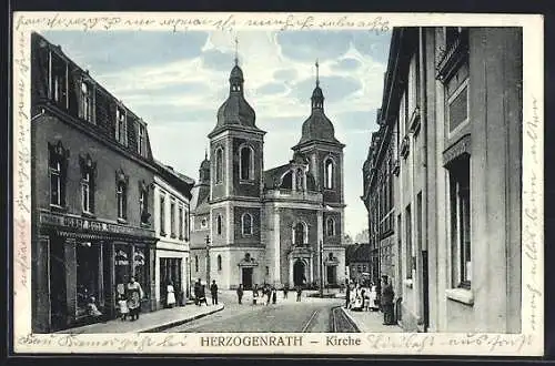 AK Herzogenrath, Partie an der Kirche