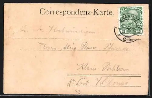 AK Mariazell-Heiligenbrunn, Ortsansicht aus der Vogelschau, Paasepartout