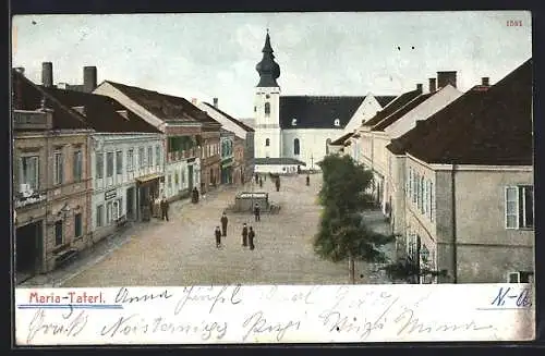 AK Maria-Taferl, Strassenpartie vor der Wallfahrtskirche