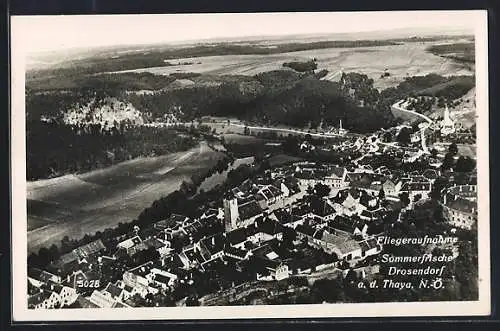 AK Drosendorf a. d. Thaya, Teilansicht mit Kirche, Fliegeraufnahme