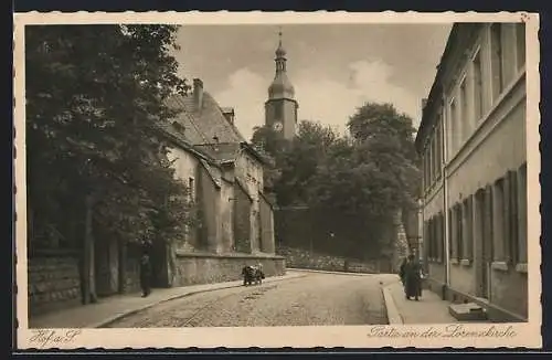 AK Hof a. S., Partie an der Lorenzkirche