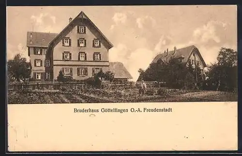 AK Göttelfingen /Freudenstadt, Bruderhaus Göttelfingen mit Garten