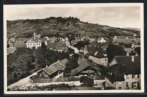 AK Weil a. Rhein, Totalansicht mit Strasse aus der Vogelschau