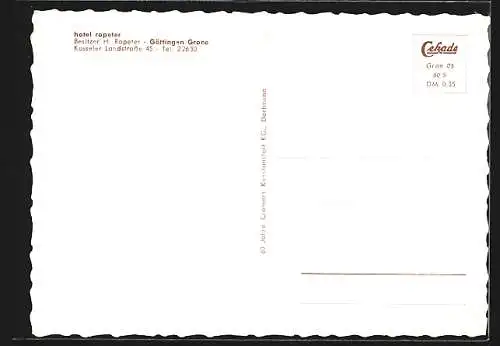 AK Göttingen-Grone, Hotel Ropeter, Bes. H. Ropeter, Kasseler Landstrasse 45