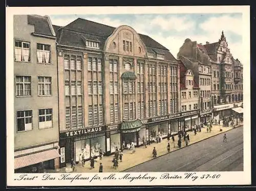 AK Magdeburg, Kaufhaus Tezet, Breiter Weg 57-60