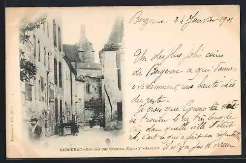 AK Bergerac, Rue des Conférences et Église St-Jacques