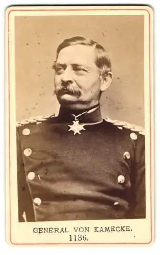 Fotografie unbekannter Fotograf und Ort, Georg von Kameke, General der Infanterie, Nachfolge Roons als Kriegsminister