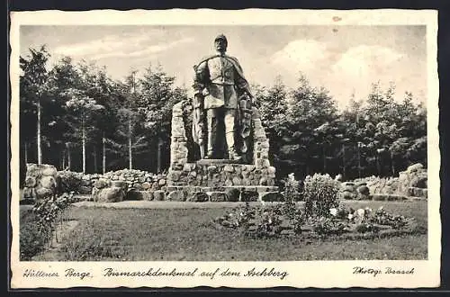 AK Aschberg, Hüttener Berge, Bismarckdenkmal auf dem Aschberg