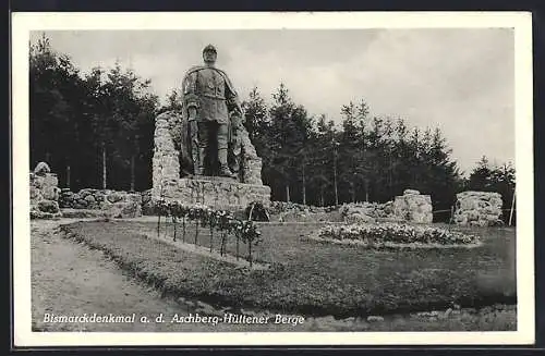 AK Aschberg, Hüttener Berge, Bismarckdenkmal auf dem Aschberg