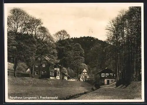 AK Langenau / Tettau, Blick zum Forsthaus