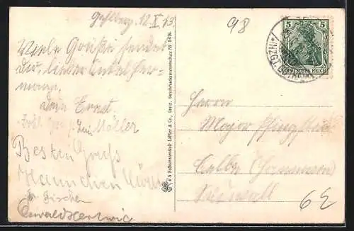 AK Manebach /Th., Ortspartie mit Bahnschienen und Gewässer