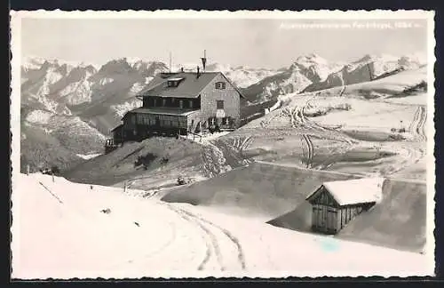 AK Alpenvereinshaus am Feuerkogel, Berghütte mit Panorama