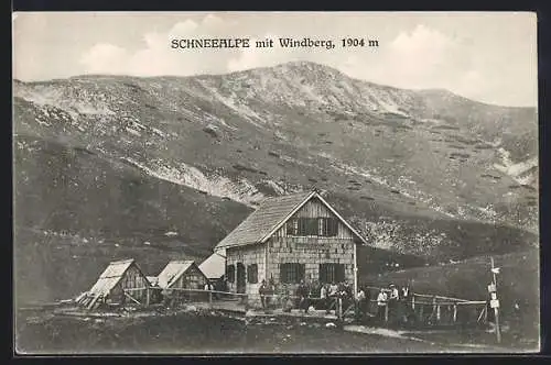 AK Rinnhofers Windberghütte, Wintersporthütte auf der Schneealpe mit Windberg