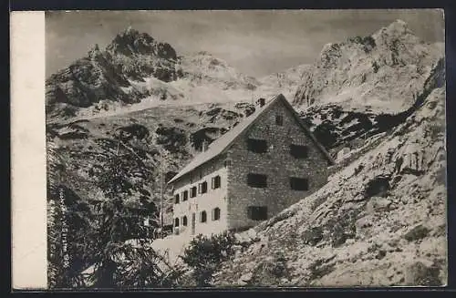 AK Schutzhaus am grossen Priel, Ansicht in felsiger Höhe