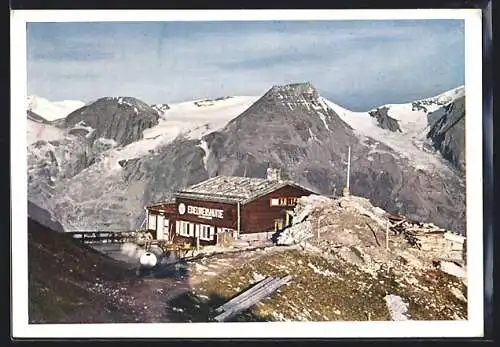 AK Edelweisshütte, Berghütte an der Grossglocknerstrasse mit Romariswand, Breitkopf und Hohem Dock