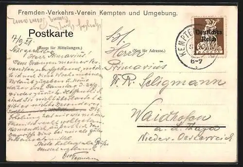 Künstler-AK Kempten / Allgäu, Stadtpark