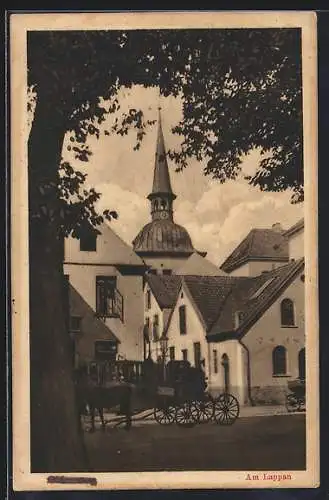 AK Oldenburg / Gr., Am Lappan, Kutsche und Kichturm