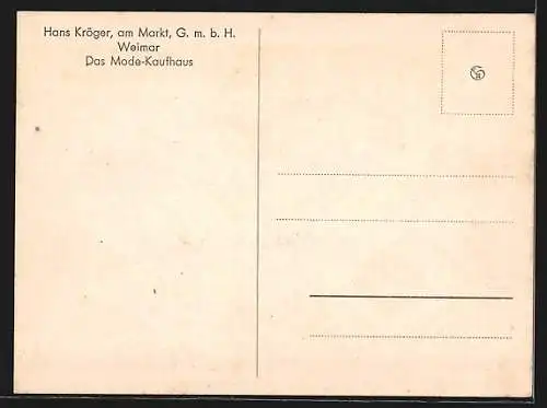 AK Weimar / Thür., Hans Kröger, Am Markt, Modekaufhaus