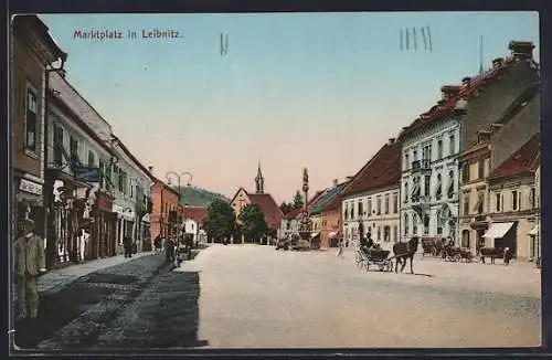 AK Leibnitz, Marktplatz mit Geschäften