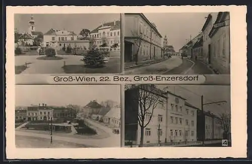 AK Gross-Enzersdorf, Schloss, Conradkaserne, Strassenpartie