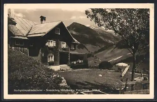 AK Mittelberg i. Vorarlberg, Hochgebirgskinderheim Sonnleiten