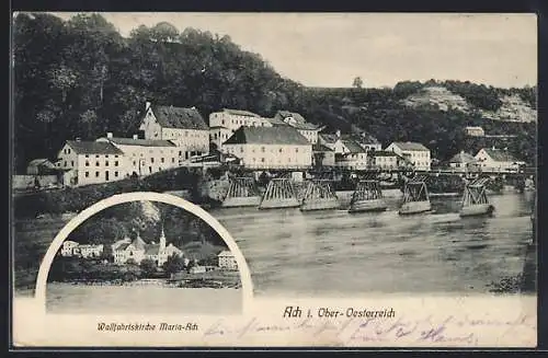 AK Ach i. Ober-Oesterreich, Wallfahrtskirche Maria-Ach, Teilansicht