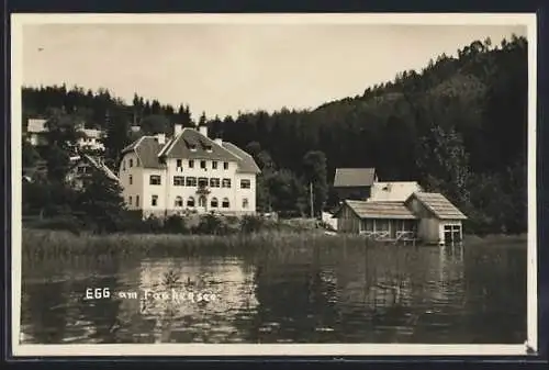 AK Egg am Faakersee, Uferpartie mit Wohnhäusern