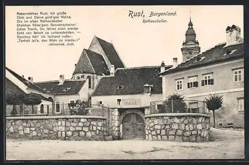 AK Rust /Burgenland, Gasthaus Rathauskeller, Eingang