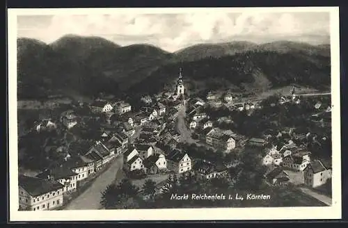 AK Reichenfels i. L., Teilansicht aus der Vogelschau