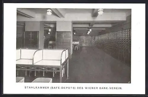 AK Wien, Am Hof, Innenansicht Stahlkammer des Weiner Bank Verein