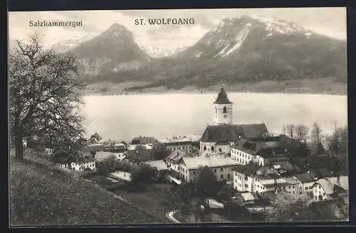 AK St. Wolfgang /Salzkammergut, Ortsansicht mit dem See