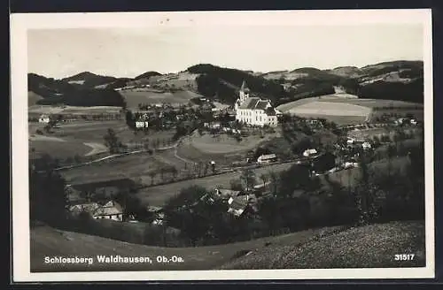 AK Waldhausen /Ob.-Oe., Blick auf den Schlossberg