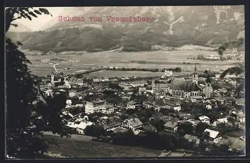 AK Schwaz, Ansicht vom Freundsberg aus