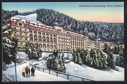 AK Semmering, Hotel Panhans im Winter