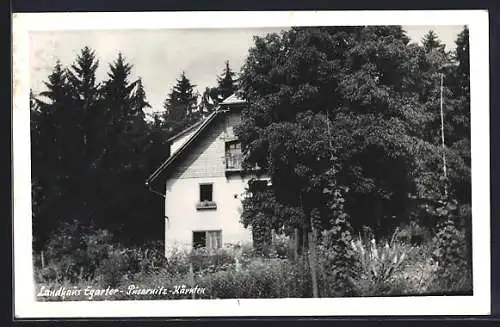 AK Lurnfeld /Kärnten, Pusarnitz, Hotel Landhaus Egarter, Ansicht mit dem Wald