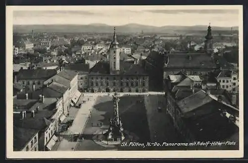 AK St. Pölten /N.-Do., Panorama mit Platz