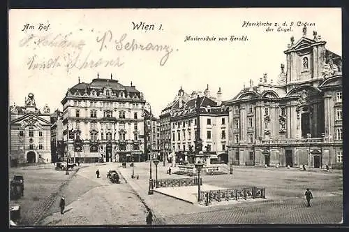 AK Wien, Am Hof, Pfarrkirche z. d. 9 Chören der Engel, Mariensäule von Herold