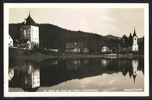 AK St. Jakob am Thurn, Ortsansicht vom Wasser aus