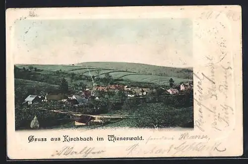 AK St. Andrä-Wördern, Kirchbach im Wienerwald, Gesamtansicht in der Hügellandschaft